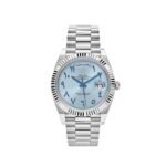 Rolex Day-Date 228236 Platinum Ice Blue Arabic Dial