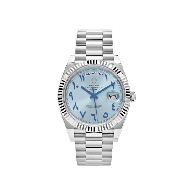 Rolex Day-Date 228236 Platinum Ice Blue Arabic Dial