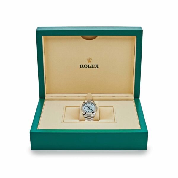 Rolex Day-Date 228206 Platinum Ice Blue Arabic Dial Smooth Dial