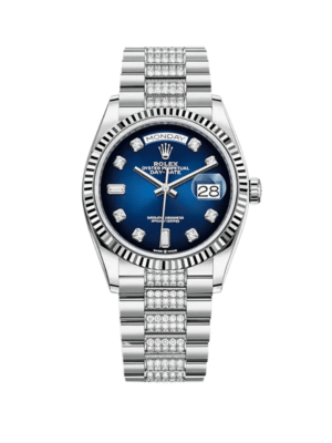 Rolex Day-Date 128239 White Gold Blue Ombre Diamond Dial