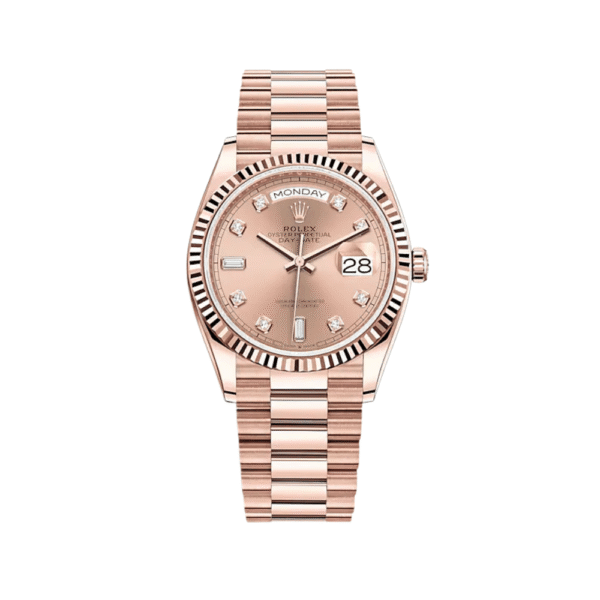 Rolex Day-Date 128235 Rose Gold Pink Diamond Dial