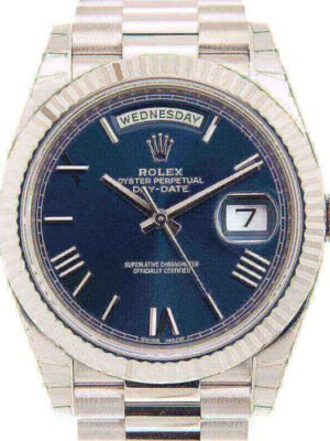 Rolex Day-Date 228239-83419 40mm 18KT White Gold Stainless Steel Automatic Blue Dial