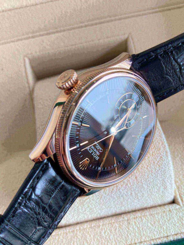 Rolex Cellini Dual Time Rose Gold Automatic Mens Watch 50525-L