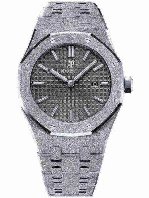 Audemars Piguet Oak Frosted Gold Quartz Black dial, 33mm, 18k White gold, 67653BC.GG.1263BC.02