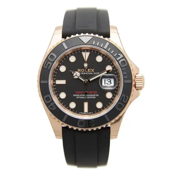 Rolex Yacht-Master 116655 Black 40mm Automatic Black Dial 18 ct Everose Gold