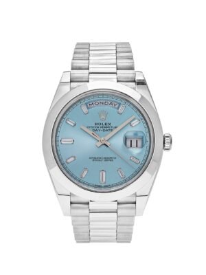 Rolex Day-Date 228206 Platinum Ice Blue Diamond Dial