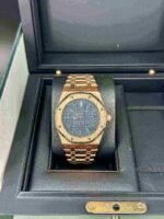 Audemars Piguet Oak Jumbo Extra-thin 39mm Blue dial Yellow Gold Watch 15202BA.OO.1240BA.01