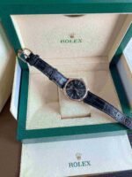 Rolex Cellini Dual Time Rose Gold Automatic Mens Watch 50525-L