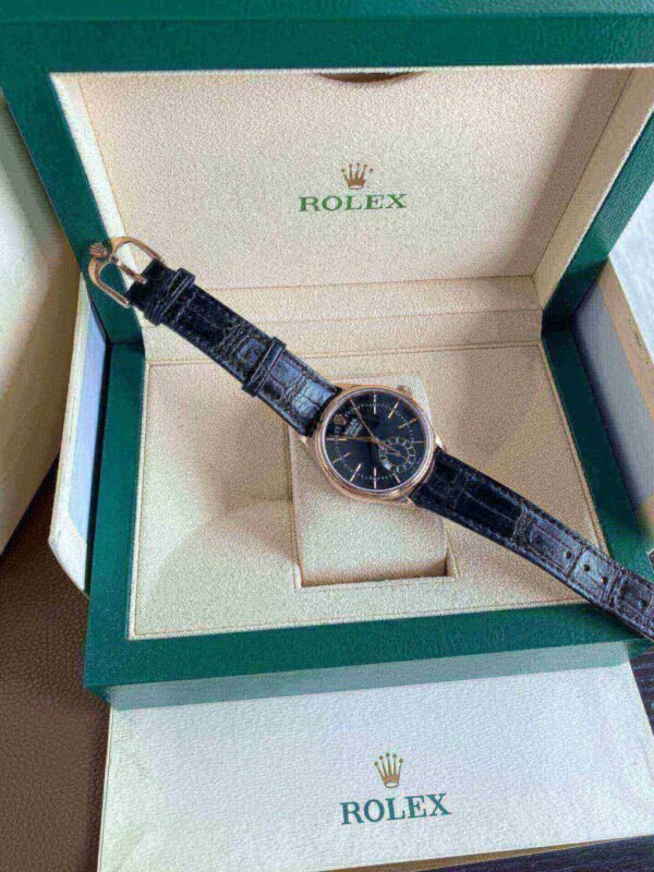 Rolex Cellini Dual Time Rose Gold Automatic Mens Watch 50525-L