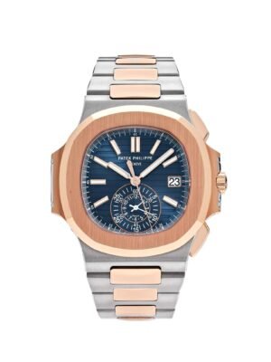 Patek Philippe Nautilus 5980/1AR-001 Chronograph Stainless Steel Rose Gold Blue Dial (2024)