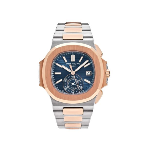 Patek Philippe Nautilus 5980/1AR-001 Chronograph Stainless Steel Rose Gold Blue Dial (2024)