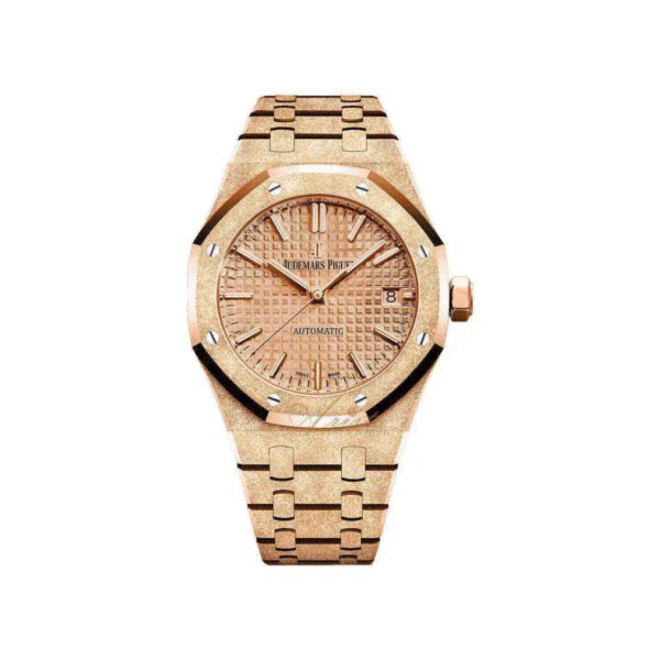 Audemars Piguet Oak Frosted Gold, Rose dial, 37mm, 18k Rose gold, 15454OR.GG.1259OR.03