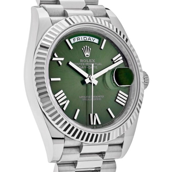Rolex Day-Date 228239 White Gold Olive Dial