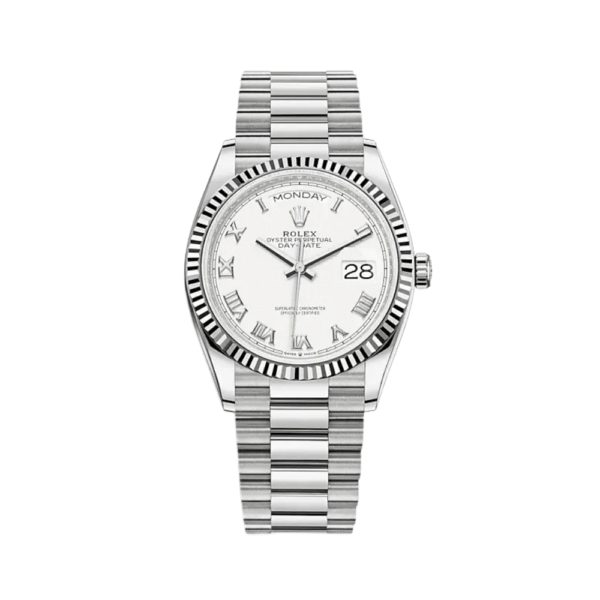 Rolex Day-Date 128239-0059 White Gold White Dial