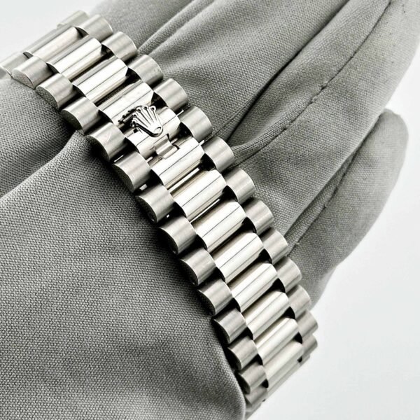 Rolex Day-Date 228396TBR Platinum Diamond Bezel Ice Blue Diamond Dial