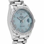 Rolex Day-Date 128396TBR Platinum Ice Blue Dial Diamond Bezel (2024)