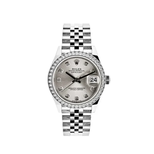 Rolex Datejust 278384RBR-0034 White Gold Stainless Steel Silver Dial