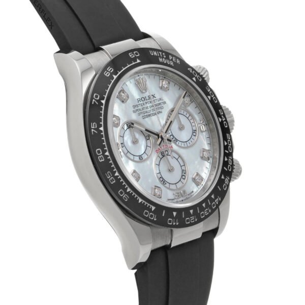 Rolex Cosmograph Daytona 116519LN-0026 White Mother of Pearl Dial Diamond Dial Oysterflex Strap