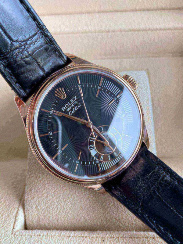 Rolex Cellini Dual Time Rose Gold Automatic Mens Watch 50525-L