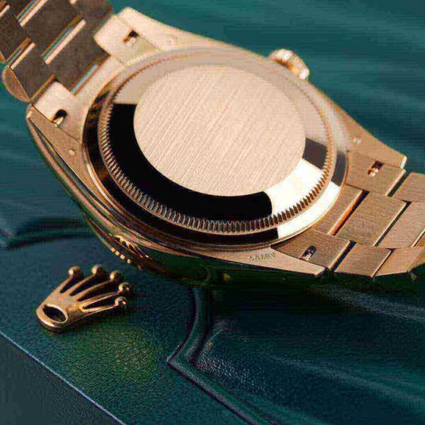 Rolex Day-Date 36 Carnelian Dial Gold Diamond Bezel Watch 128348RBR-0049 128348RBR