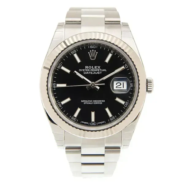 Rolex Oyster Perpetual Datejust 126334-0017 41mm Stainless Steel Fluted / Oyster / Black
