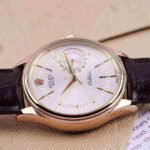 Rolex Cellini Date Silver Guilloche Dial Men's Watch 50515