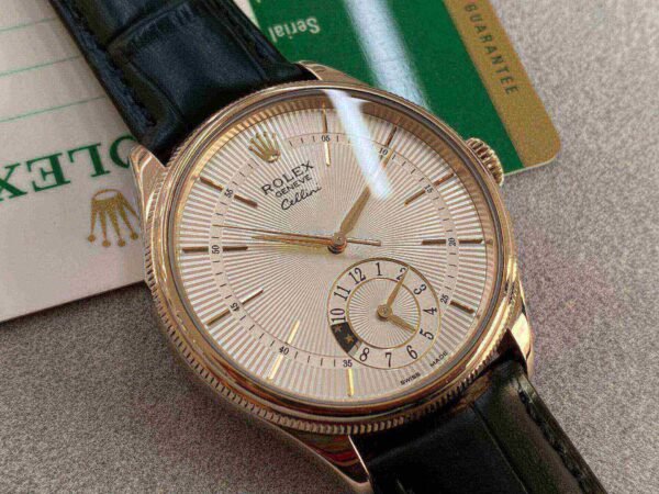 Rolex Cellini Dual Time Everose Rose Gold Automatic Mens Watch 50525-0008 NOS