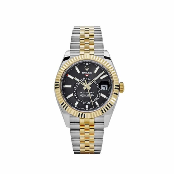 Rolex Sky-Dweller 326933 Stainless Steel Yellow Gold Jubilee Black Dial