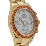 Rolex Daytona 116578SACO Yellow Gold Sapphire Bezel Mother Of Pearl Dial