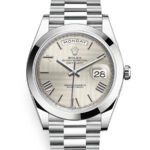 Rolex Day-Date 228206-0014 Presidential Silver dial, Smooth Bezel, President bracelet