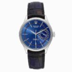 Rolex Cellini Date White Gold Blue Dial Mens Watch 50519-L