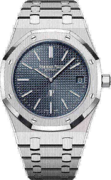 Audemars Piguet Oak Jumbo Extra-Thin Stainless Steel Blue dial Watch 15202ST.OO.1240ST.01