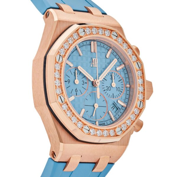 Audemars Piguet Royal Oak Offshore 26231OR.ZZ.A085CA.01 Chronograph Rose Gold Blue Dial Diamond Bezel (2023)