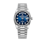 Rolex Day-Date 128239 White Gold Blue Ombre Diamond Dial