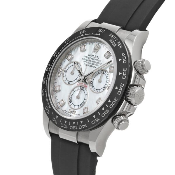 Rolex Cosmograph Daytona 116519LN-0026 White Mother of Pearl Dial Diamond Dial Oysterflex Strap