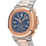 Patek Philippe Nautilus 5980/1AR-001 Chronograph Stainless Steel Rose Gold Blue Dial (2024)