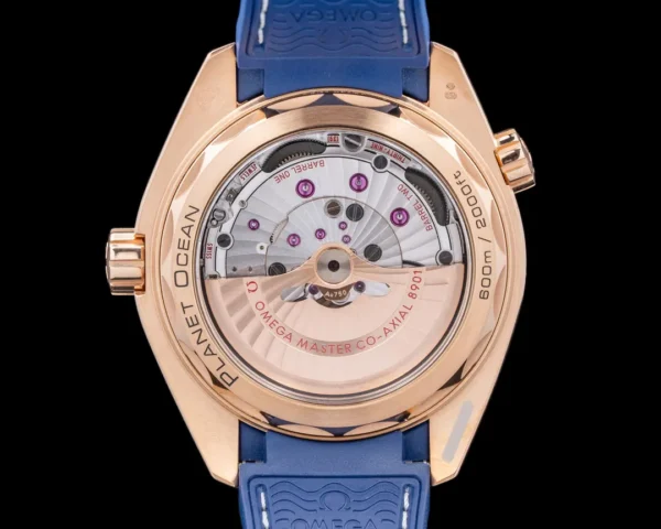Omega Seamaster Planet Ocean 600M 43.5 mm, Sedna_ Gold on Leather Strap with Rubber Lining, 215.63.44.21.03.001