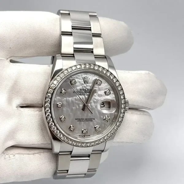Rolex Datejust 126284RBR-0012 Stainless Steel White Gold Mother of Pearl Dial