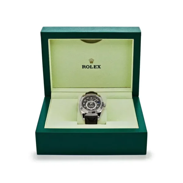 Rolex Sky-Dweller 326139-L(FC) White Gold Black Dial Leather Strap