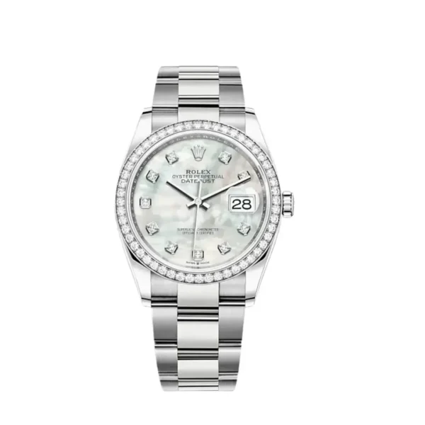 Rolex Datejust 126284RBR-0012 Stainless Steel White Gold Mother of Pearl Dial