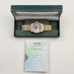 Rolex Day-Date 118388 Yellow Gold White Mother of Pearl Dial Diamond Bezel