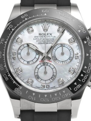 Rolex Cosmograph Daytona 116519LN-0026 White Mother of Pearl Dial Diamond Dial Oysterflex Strap