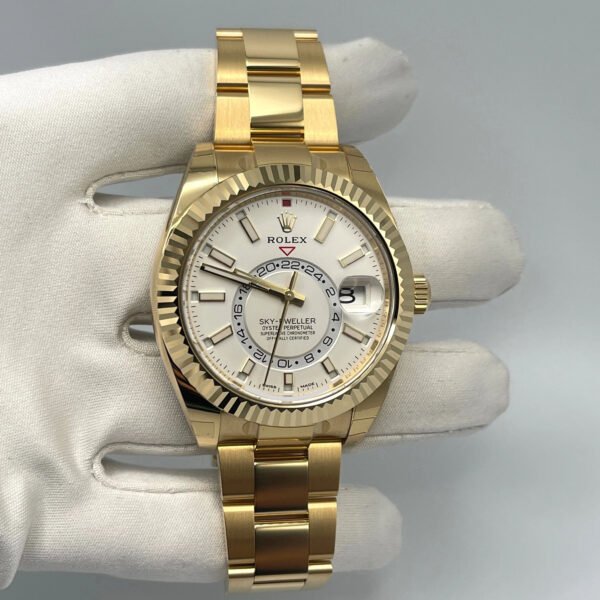 Rolex Sky-Dweller 326938 Yellow Gold White Dial