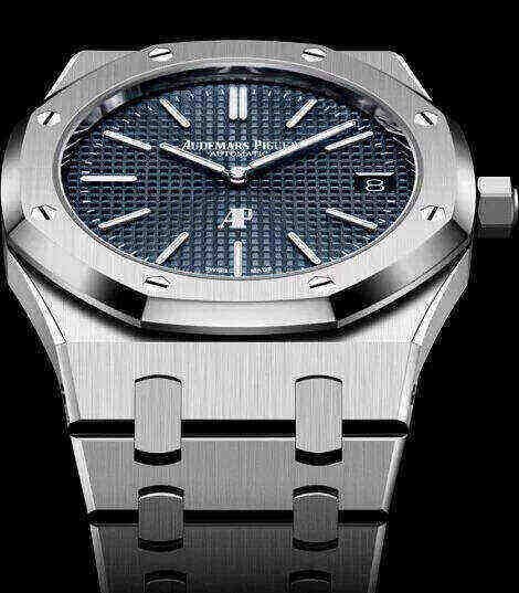 Audemars Piguet Oak Jumbo Extra-Thin Stainless Steel Blue dial Watch 15202ST.OO.1240ST.01