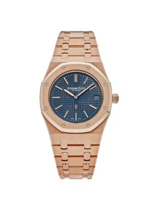 Audemars Piguet Royal Oak 15202OR.OO.1240OR.01 'Jumbo' Extra-Thin Rose Gold Blue Dial