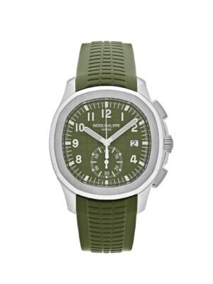 Patek Philippe Aquanaut 5968G-010 Chronograph White Gold Khaki Green Dial