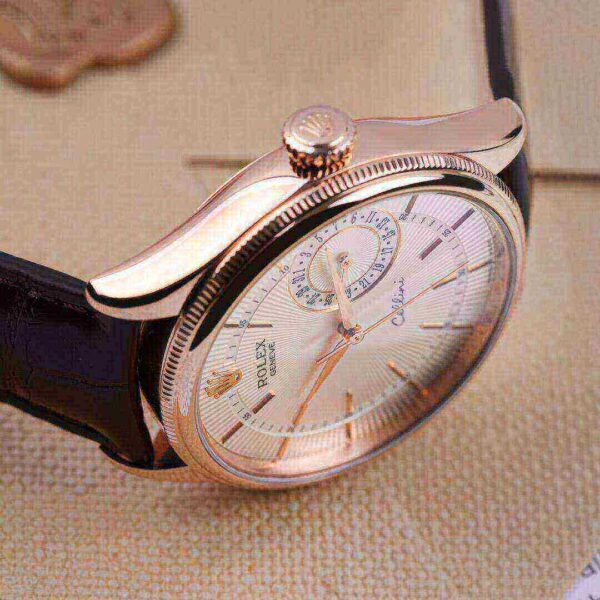 Rolex Cellini Date Silver Guilloche Dial Men's Watch 50515