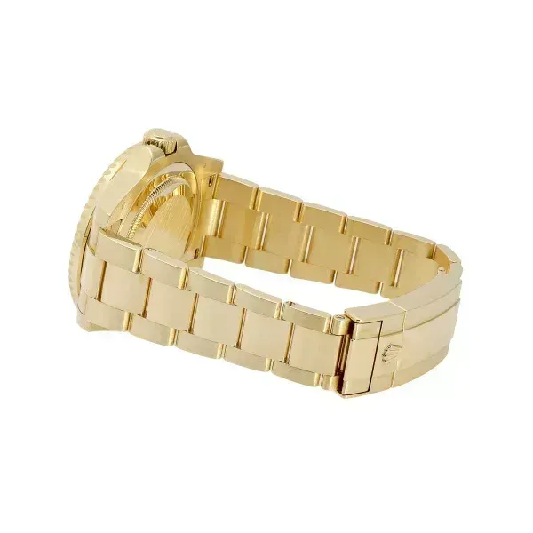 Rolex GMT-Master II 116748SA Yellow Gold Sapphire and Diamond Bezel Black Dial