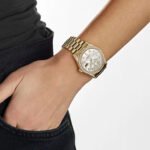 Rolex Day-Date 118388 Yellow Gold White Mother of Pearl Dial Diamond Bezel