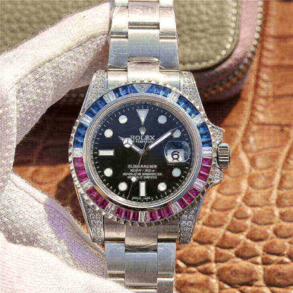 Rolex Submariner M126610LN-0007 Silver Blue/Red Diamond